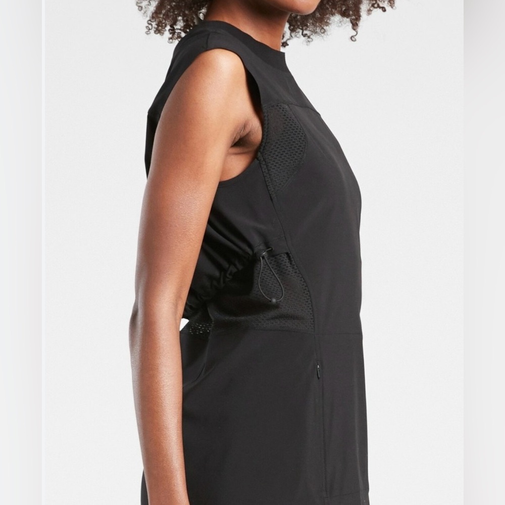 Athleta Yosemite Black DriFit Midi Dress Sz XL - Picture 4 of 9